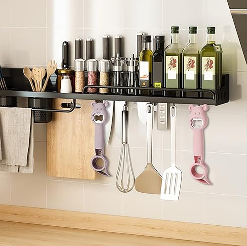 Miniatura 5 de Abridor de botellas de cerveza 4 en 1, 4 piezas multifuncional abridor de tarros, abridor de latas de seguridad, lindo abrebotellas de oso