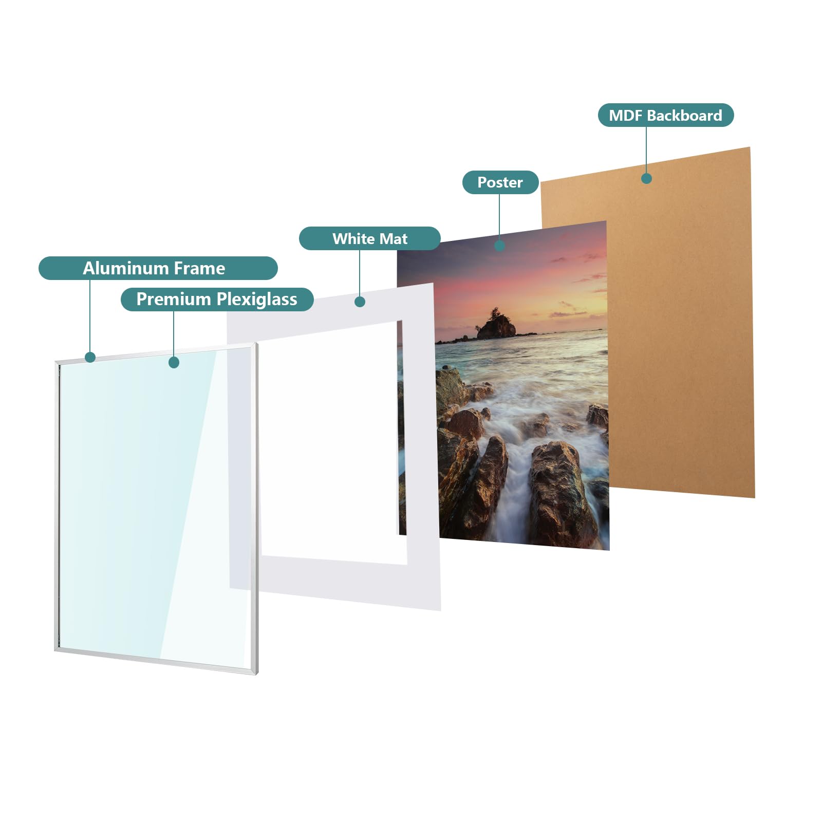 Nobo Supporti per poster, A0, argento, alluminio, Quattro piedi, 90 mm