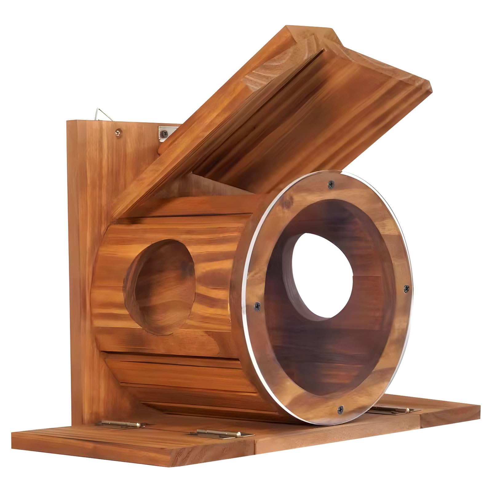 Mangiatoia in legno resistente alle intemperie con finestra di visualizzazione per osservazione degli uccelli all'aperto amanti della natura