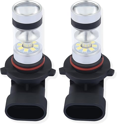 carleef 2 bombillas LED antiniebla 90059006, luz blanca de 6500 K, luces de circulación diurna, luces antiniebla de aleación de aluminio, bombillas