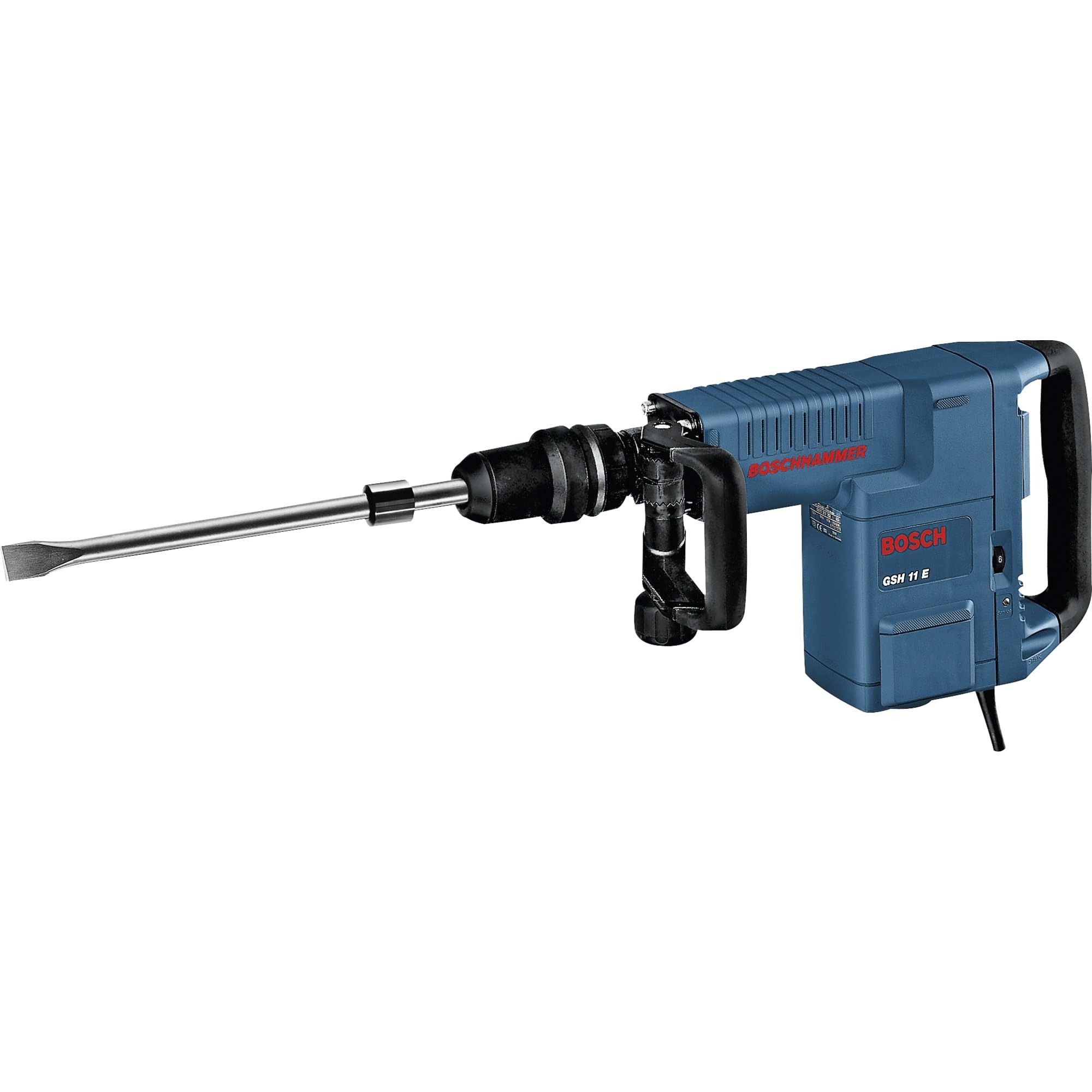 Bosch Professional martillo demoledor GSH 11 E (incl. empuñadura auxiliar, 1 maletín, 1 cincel plano, SDS max, RTec Sharp, 400 mm, paño para la máquina)