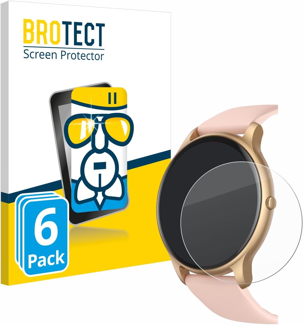 BROTECT Glass Screen Protector Film Compatible with AGPtek SR2 1.32" (6 Pack) - Glass-Foil 9H Protection [Scratch Resistant, High Clarity]