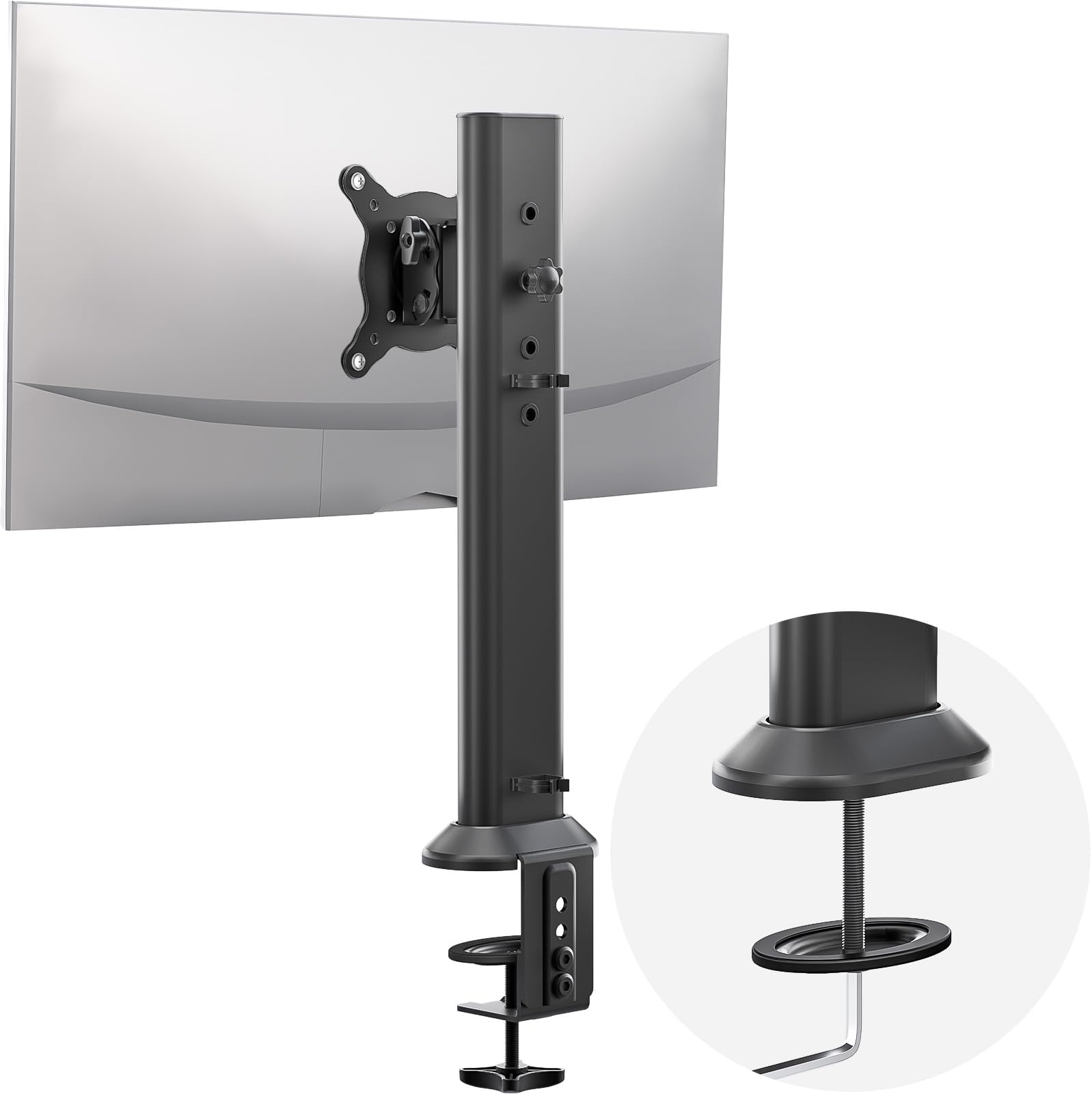 Single Desk Monitor Arm Mount Stand Fit for 13 inch to 32 inch Flat Curved Computer Screen with Swivel, Height Adjustable, Rotation,Holds up to 35KG, Black
