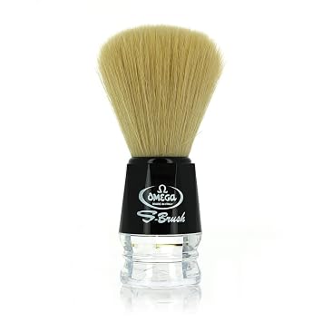 Amazon.com : Omega S-Brush Synthetic Shaving Brush Black 10019 : Beauty \u0026  Personal Care