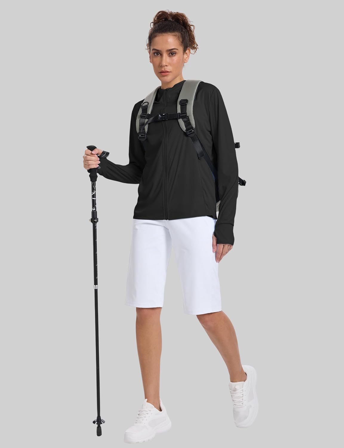 Women's Sun Protection Jacket Zip up Hoodie Lightweight Long Sleeve UV Cover Up Hiking Shirt UPF 50+ - Image 2