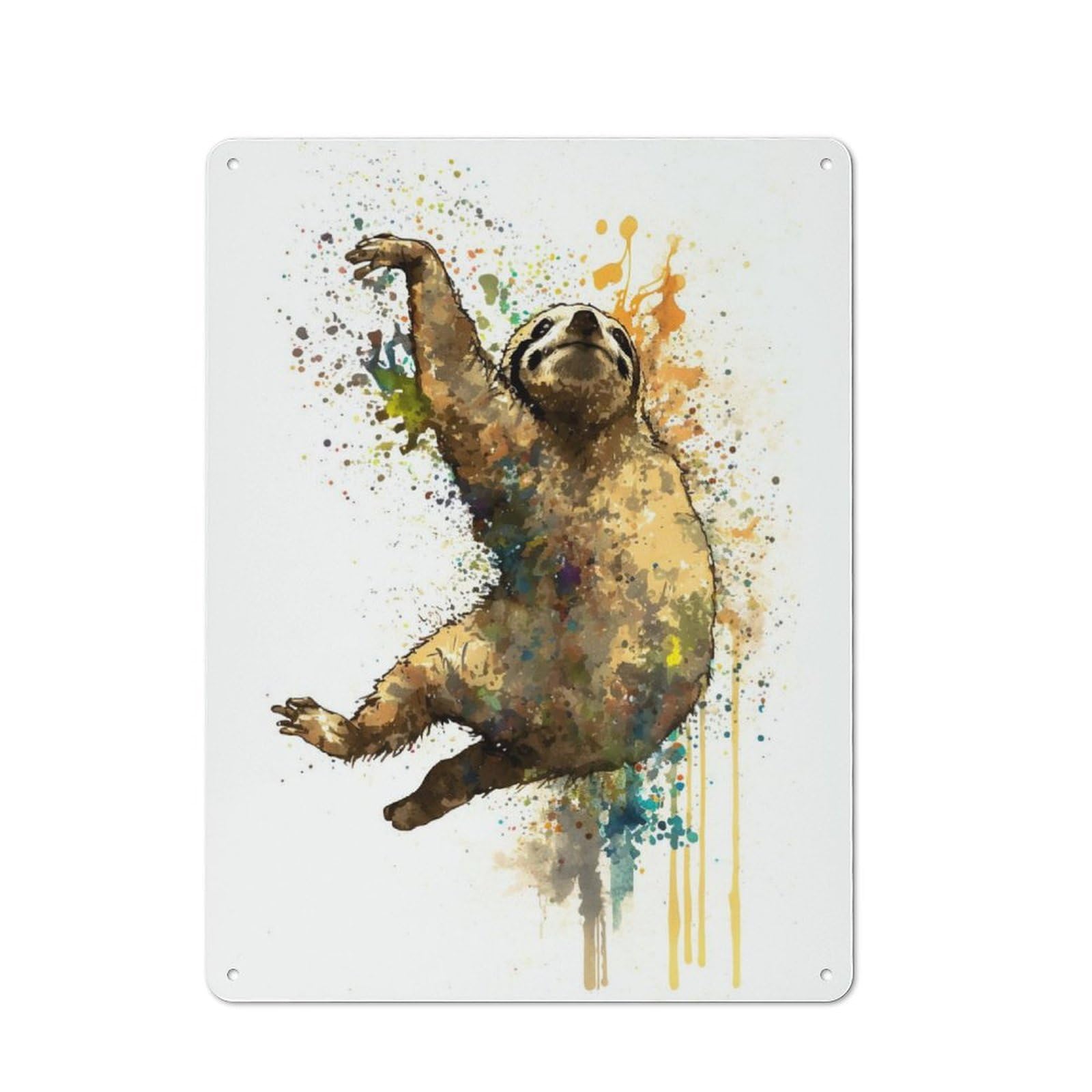 Junmoney Jump Sloth Retro Tin Wall Plaque 40X30cm Featuring For Pub Or Café, New-Space Wall Decor For Pub Decor Enthusiasts