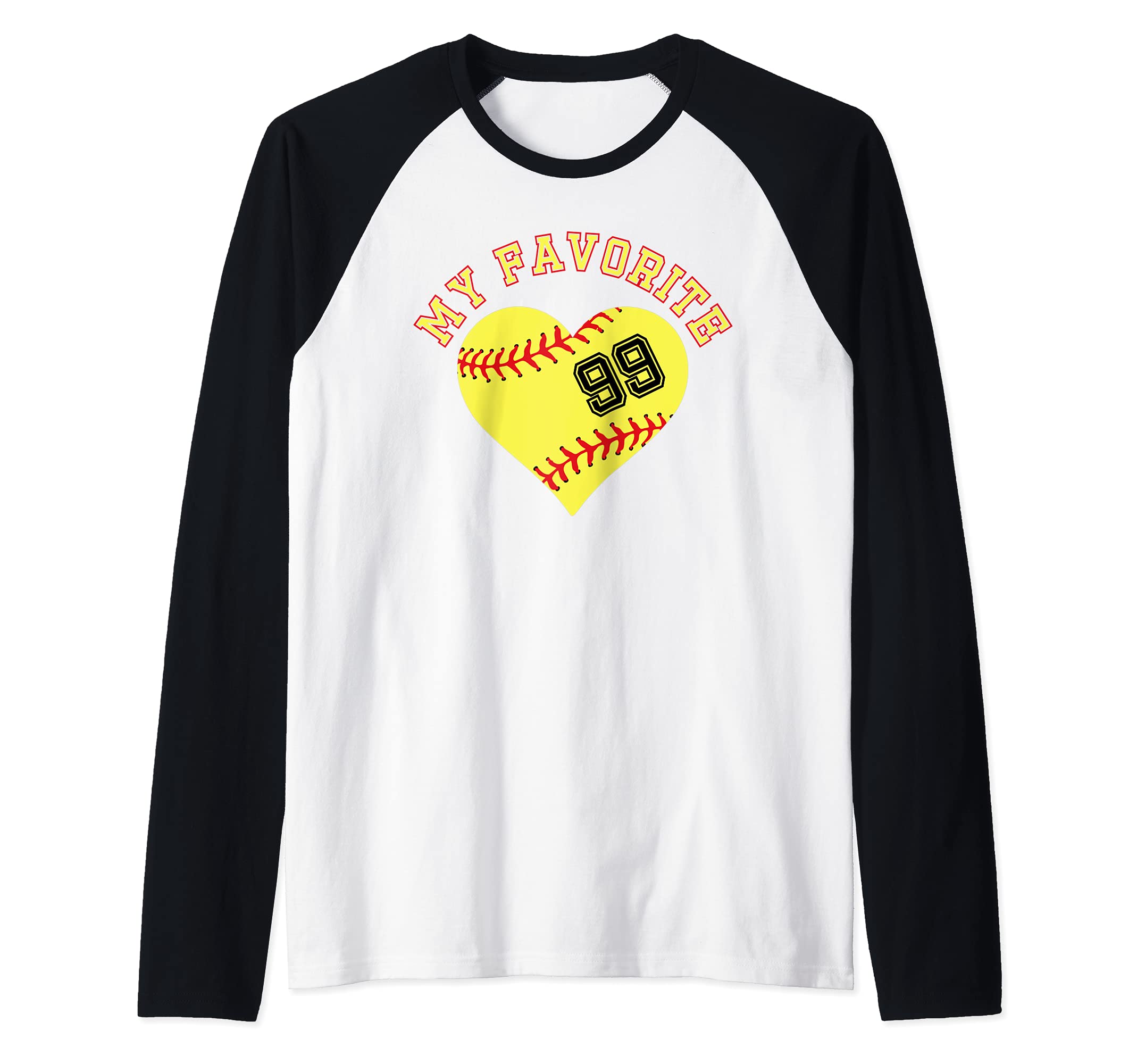 Softball Player 99 Jersey Outfit No #99 Sports Fan Raglan Baseball Tee, Black