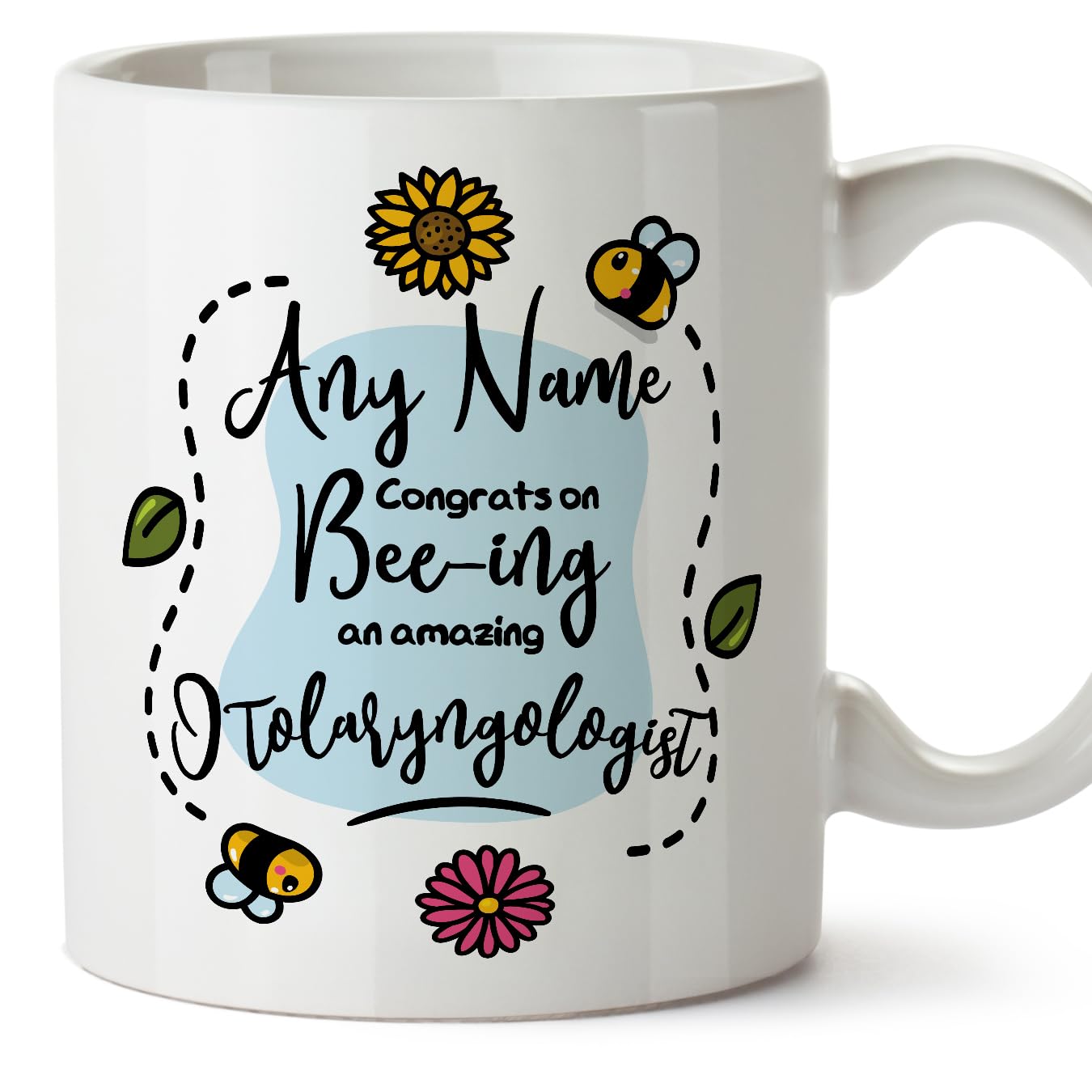 MUGFFINS Personalised Mug for Otolaryngologist - in English - Thanks for Beeing - Funny Custom Gift for Colleagues - Ceramic 11oz Mug โ image 1