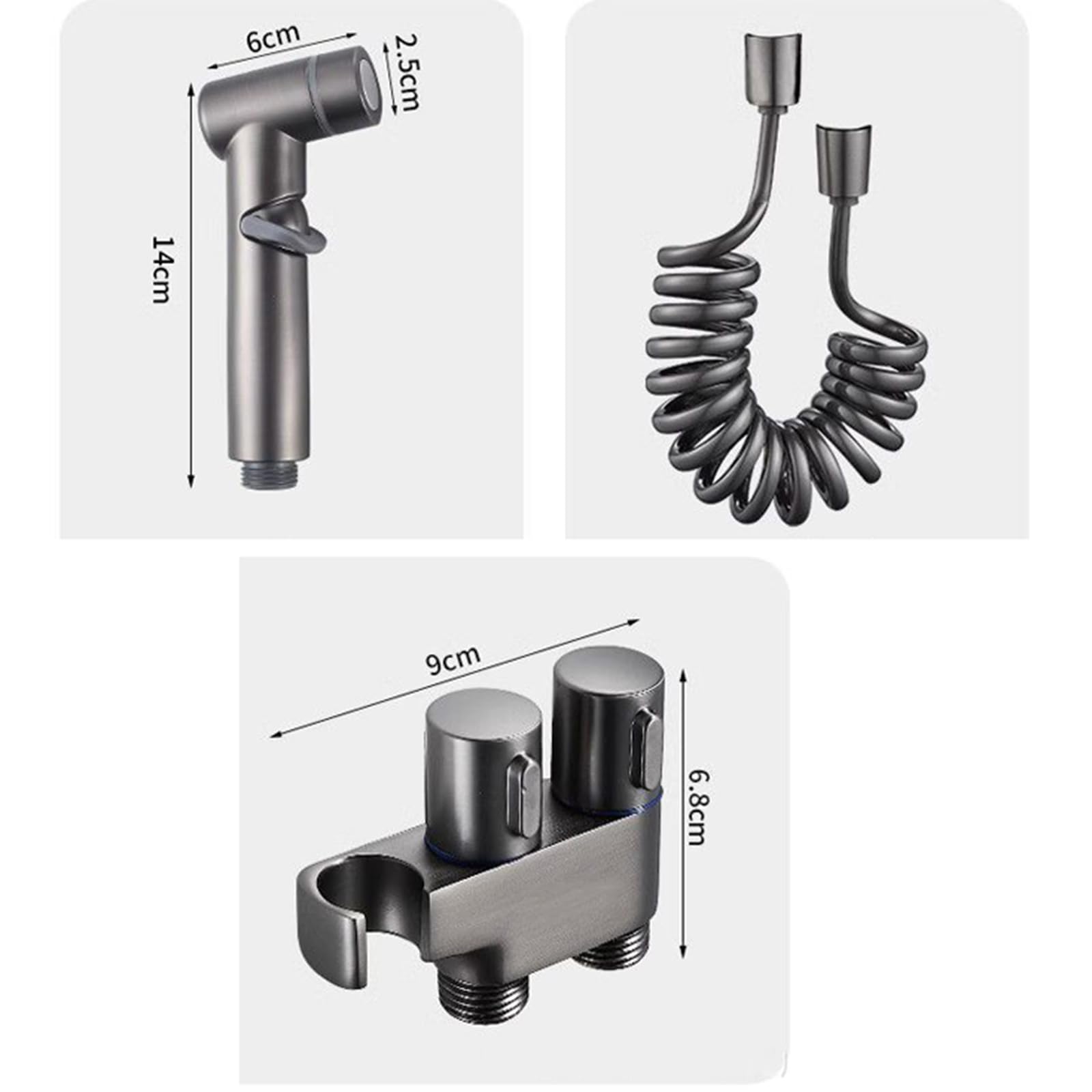 XJTNLB Douchette WC Portable Gris Pistolet Robinet Mural Eau Froide Uniquement Robinet Toilette WC Douchette pour L'Hygiène Personnelle