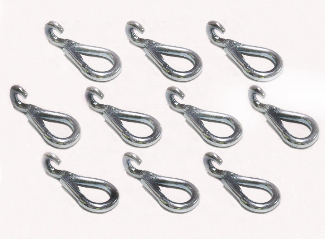 X10 3" Zinc Plated Spring Snap Hooks to Crue