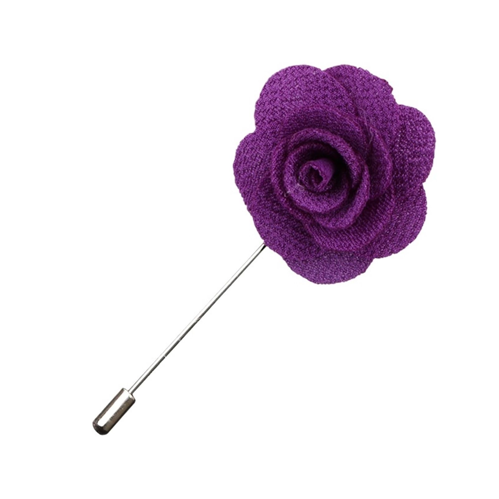 MQFBNNP Wedding boutonniere Wedding Silk Boutonniere Groom Brooch Pins Buttonhole(Purple)