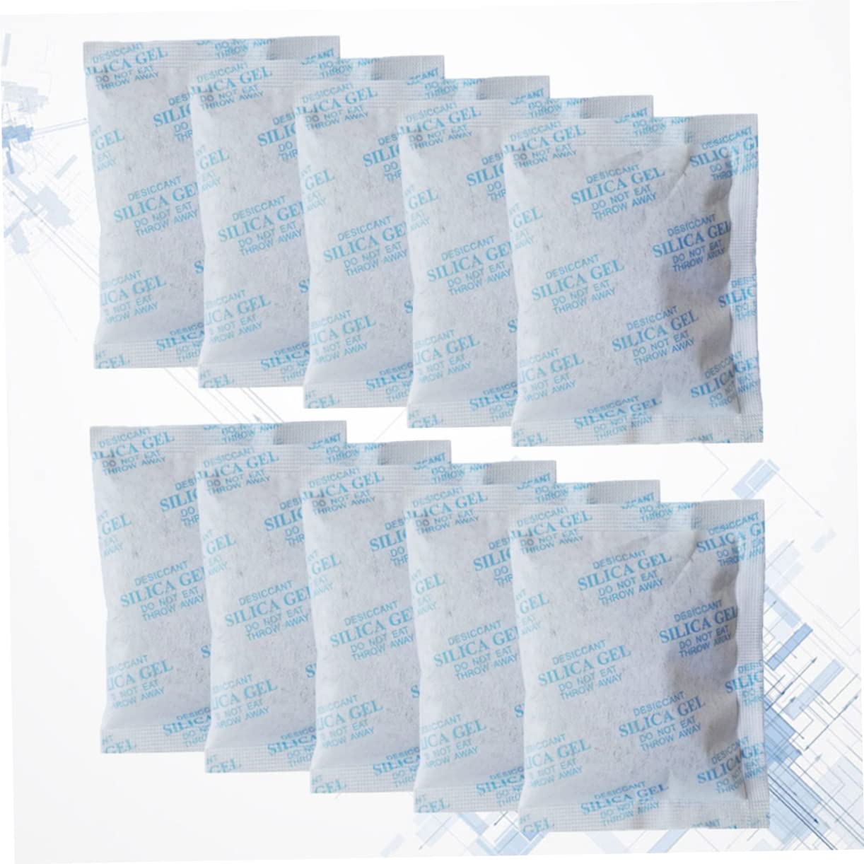 Ciieeo 50 Sachets Déshydratants en Gel de Silice 50g Tissu Non Tissé Bleu pour Armoire et Tiroir, Prévention Corrosion et Absorption D'humidité