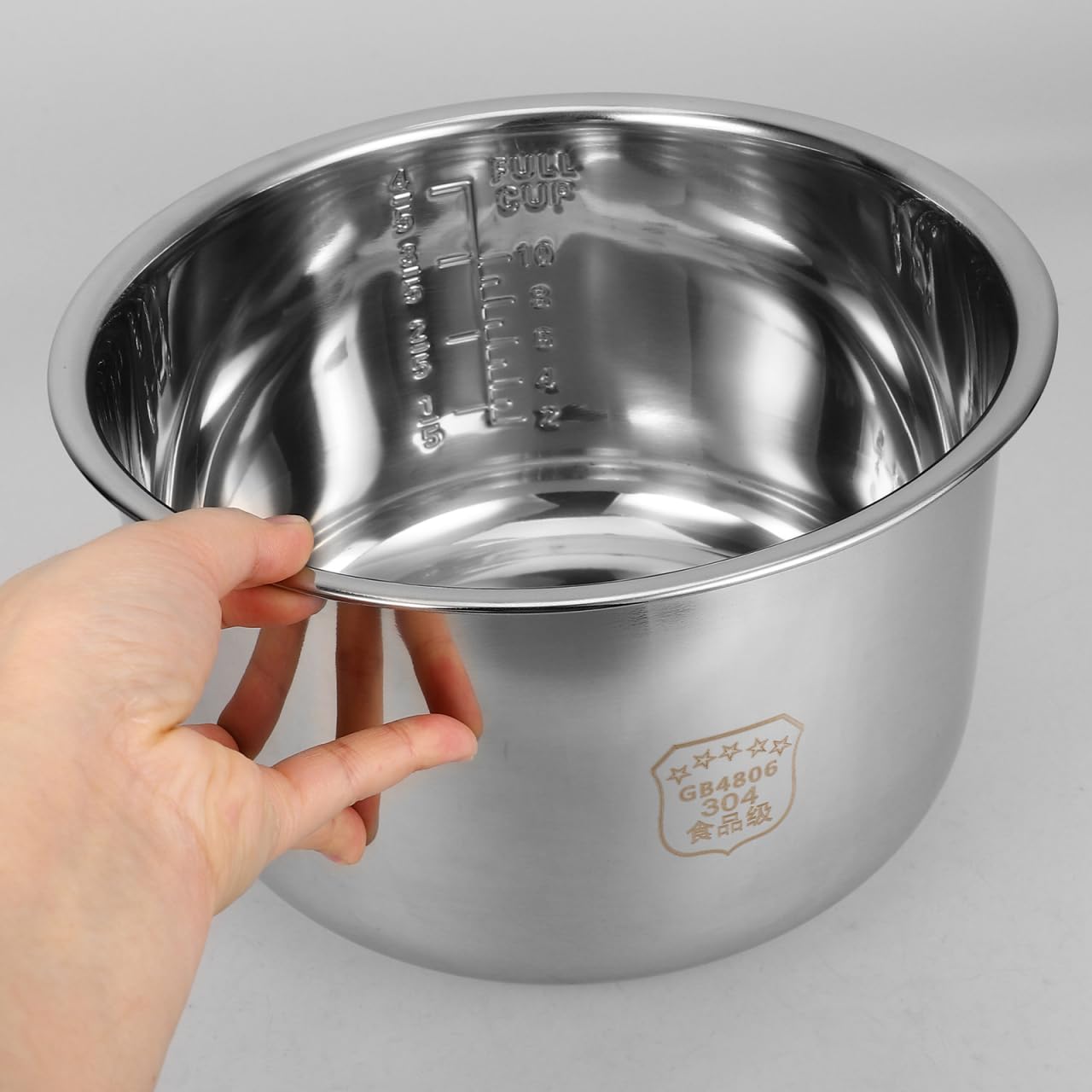 SOIMISS Pot Intérieur Cuiseur Riz 5L en Acier Inoxydable 304 Résistant et Polyvalent, Doublure Universelle pour Cuiseur Riz et Ustensiles de Cuisine INOX