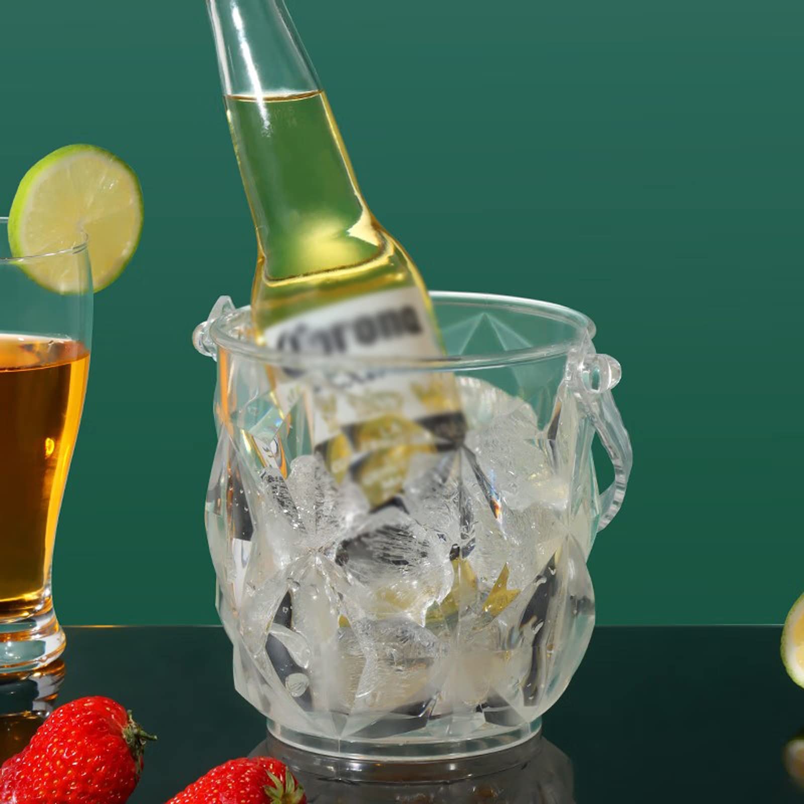 Secchiello per il ghiaccio Secchiello per il ghiaccio in vetro Secchiello per il ghiaccio portatile portatile Secchiello per il vino dell'hotel Secchiello per lo champagne Secchiello per bevande