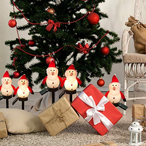 Mobestech Luzes Solares de Caminho de Boneco de Neve de Natal Ao Ar Livre Luzes de Estaca de Jardim