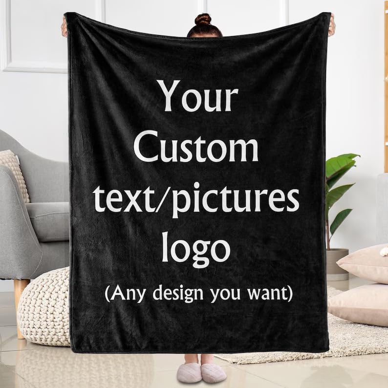 Couverture personnalisée en flanelle avec prénom pour lit et canapé