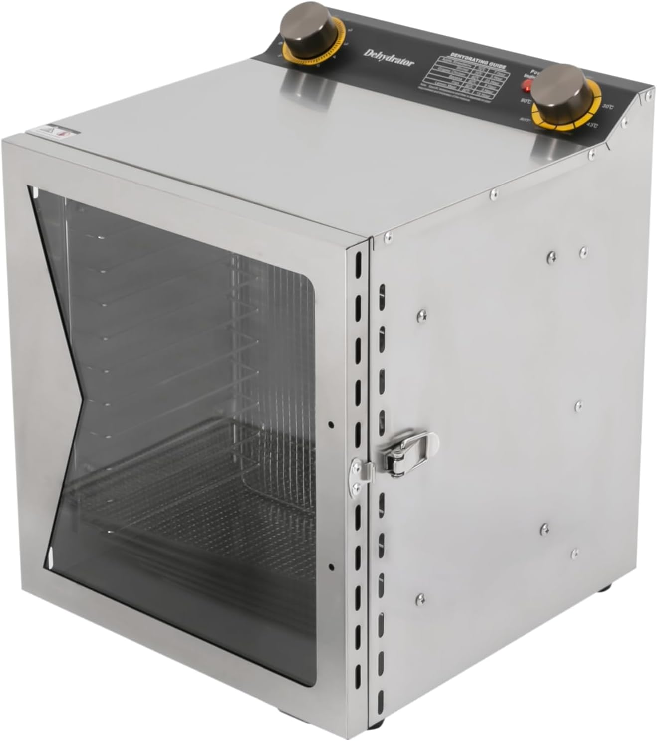 Food Dehydrators Machine for Jerky, Knobs Electric Countertop Fruit Dryer,Herbs Dryer,800 W 12 Shelf Stainless Steel Dehydrator with 12 Grid Trays Fruit Dryer Machine