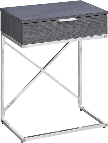 Monarch Specialties I Accent, mesa final, mesita de noche, GRIS