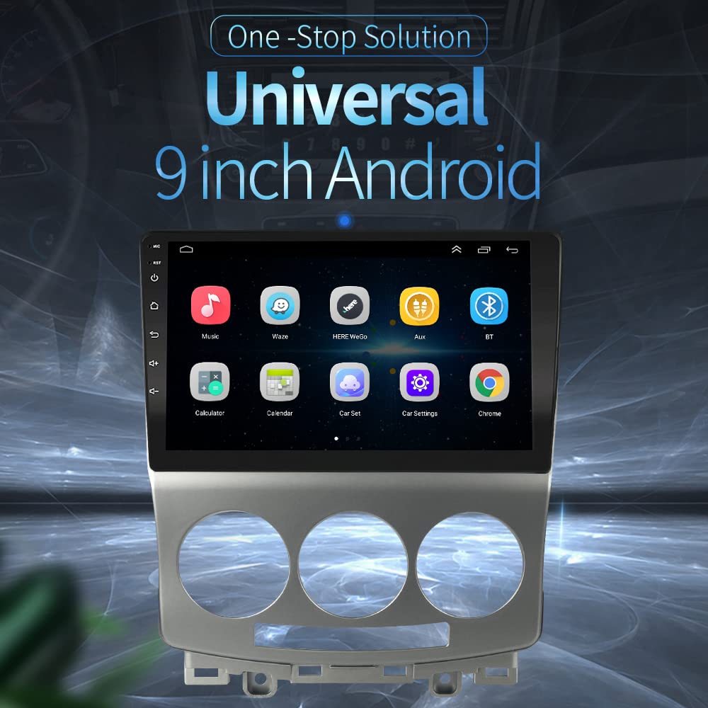 LEXXSON Carplay Radio Android Auto para Mazda 5 2005-2010, con Pantalla táctil capacitiva de 9 Pulgadas Control del Volante GPS Navegación Bluetooth WiFi Integrado Reproductor USB 2+32G