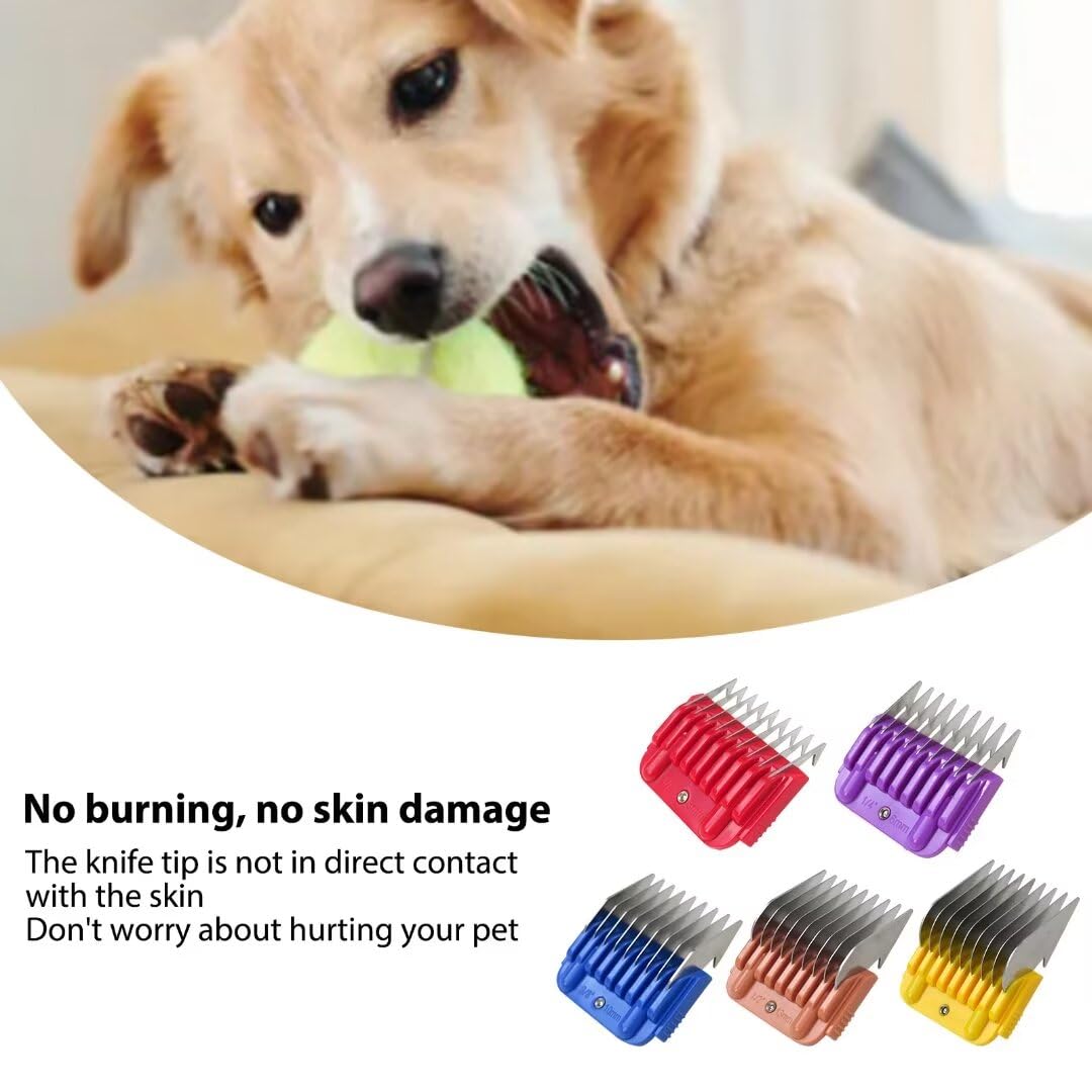 9 Pack Dog Animal Stainless Steel Wide Clipper Attachment Guard Comb Set For A5 Series Clipper Snap On Off Design Combs Only Fir For 10w 15w 30w Wide Blade - View #7