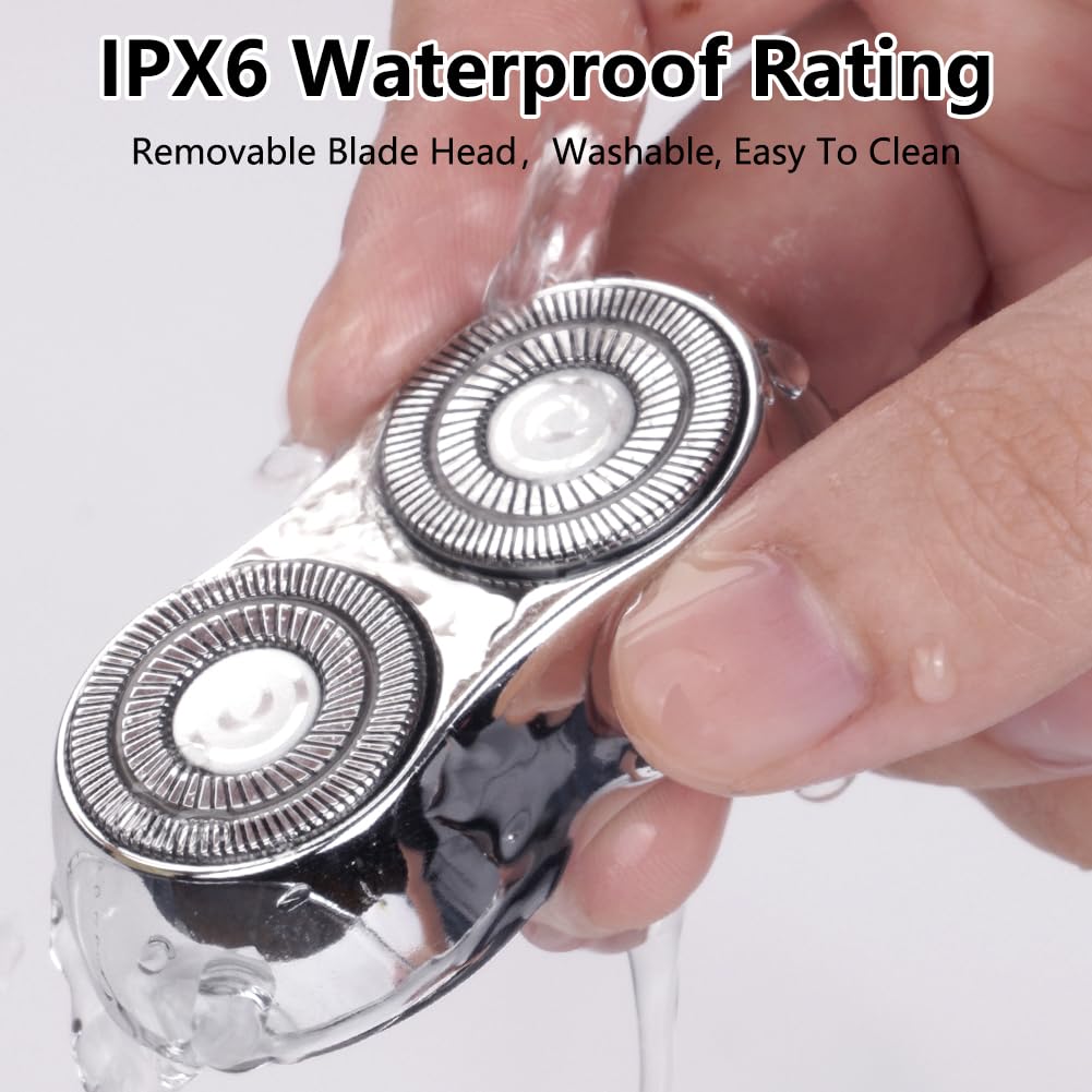 LOPHE Mini Rasoir Électrique pour Hommes IPX7 Étanche – Rasoir de Magnétique Voyage Rechargeable USB, Lames Haute Vitesse 7000 tr/min, Usage Sec/Humide,Portable Shave pour maison, voyages,Argenté