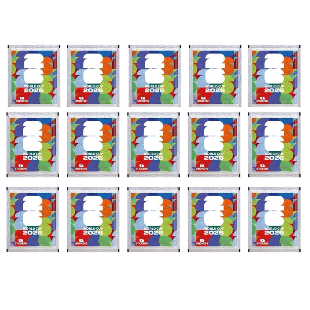 15x Panini World Cup 2026 Sticker Bundle – 15 Versiegelte Tüten mit 70 Sammelstickern für Fußballfans & Sammler + Heartglobal Versandschutz