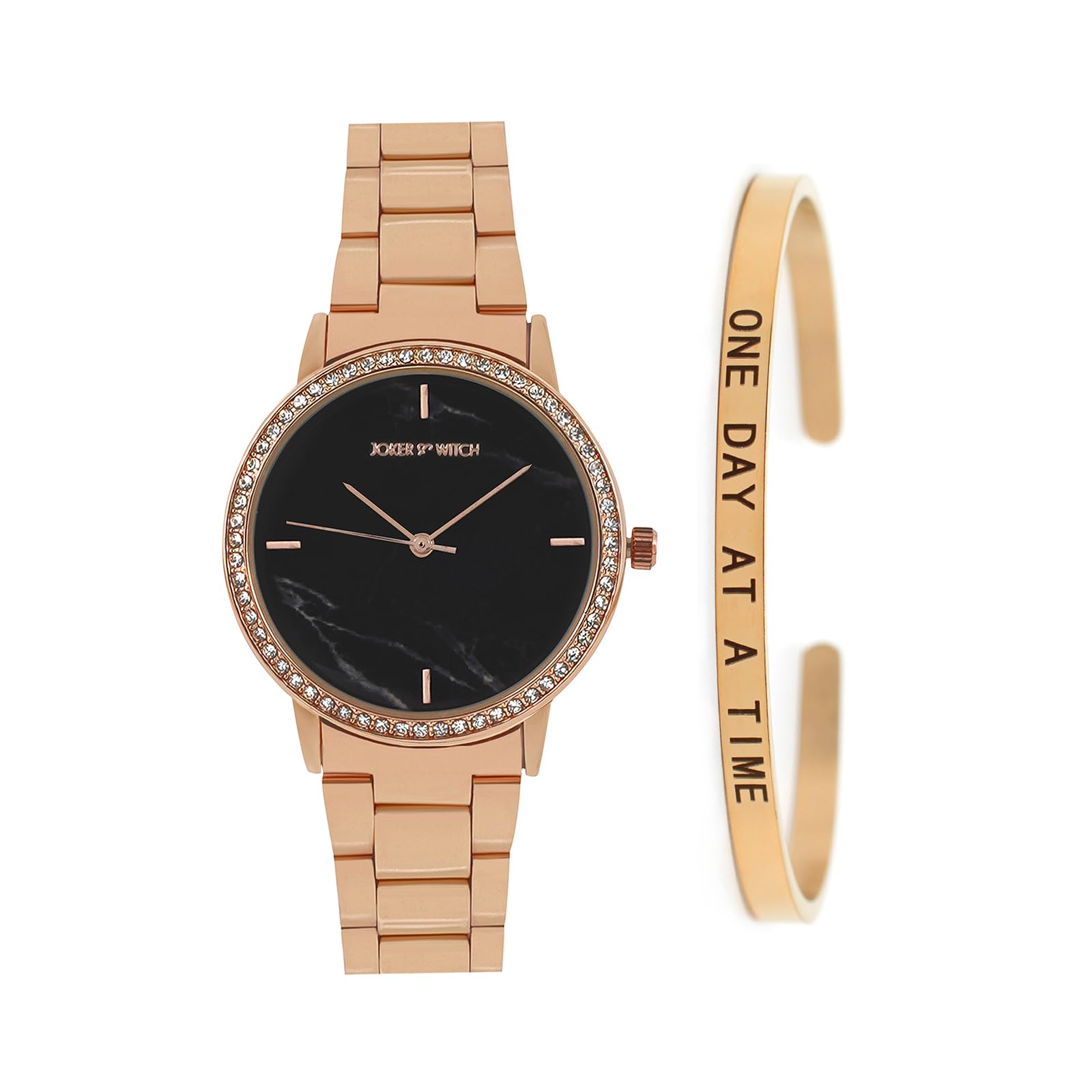 Joker & Witch Stainless Steel Women Leela Rosegold Analog Watch Bracelet Stack, Black Dial, Rose Gold Band (B0C7L9DDKC) Amazon Price History, Amazon Price Tracker