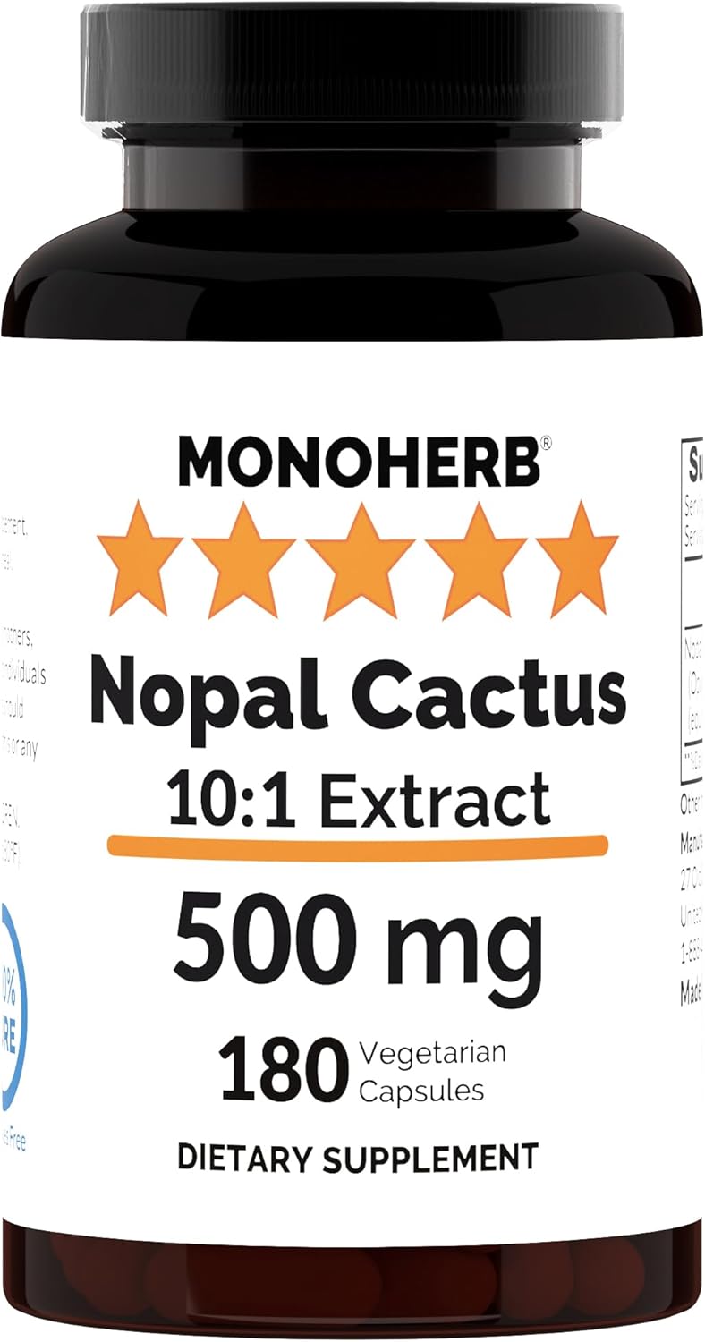 MONOHERB Nopal Cactus Extract 500 mg - 180 Capsules