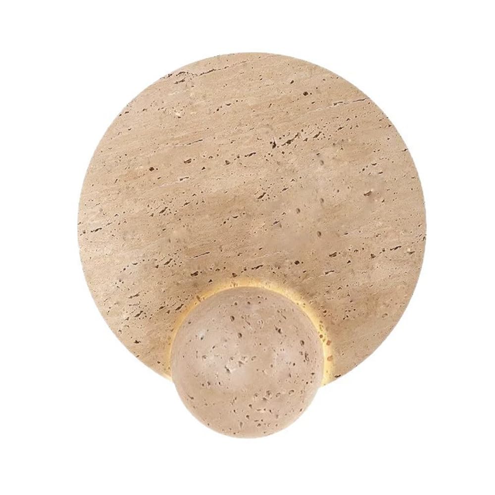 HXYSXHJUO LED Light Source Single Head Wall Sconce, Nordic Minimalist Style Yellow Travertine Lamp, Personalized Wall-Mounted Fixtures, Restaurant Warehouse Balcony Decorative