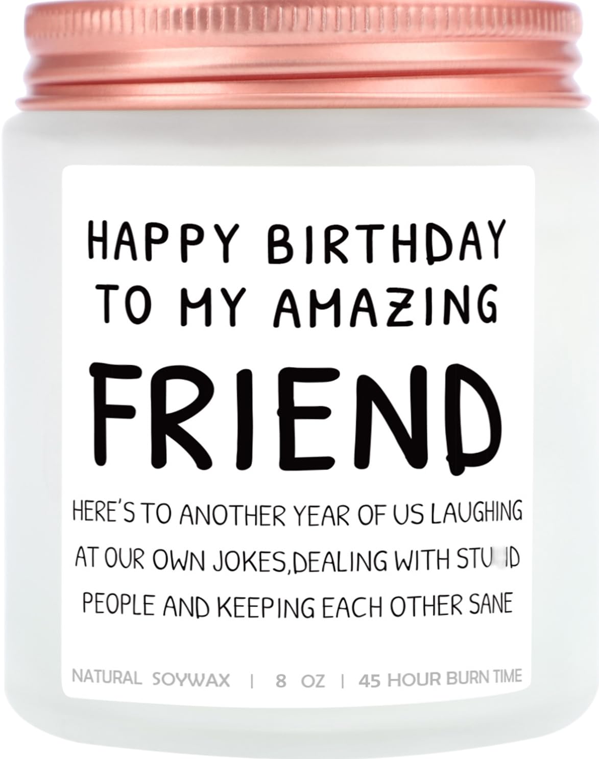 Happy Birthday Gifts for Friends Friendship Gift Funny Candle for Women Birthday Gifts for Best Friend, Coworker, Bestie Present Lavender Candle for Moms Gift for Mothers Day Present 8Oz