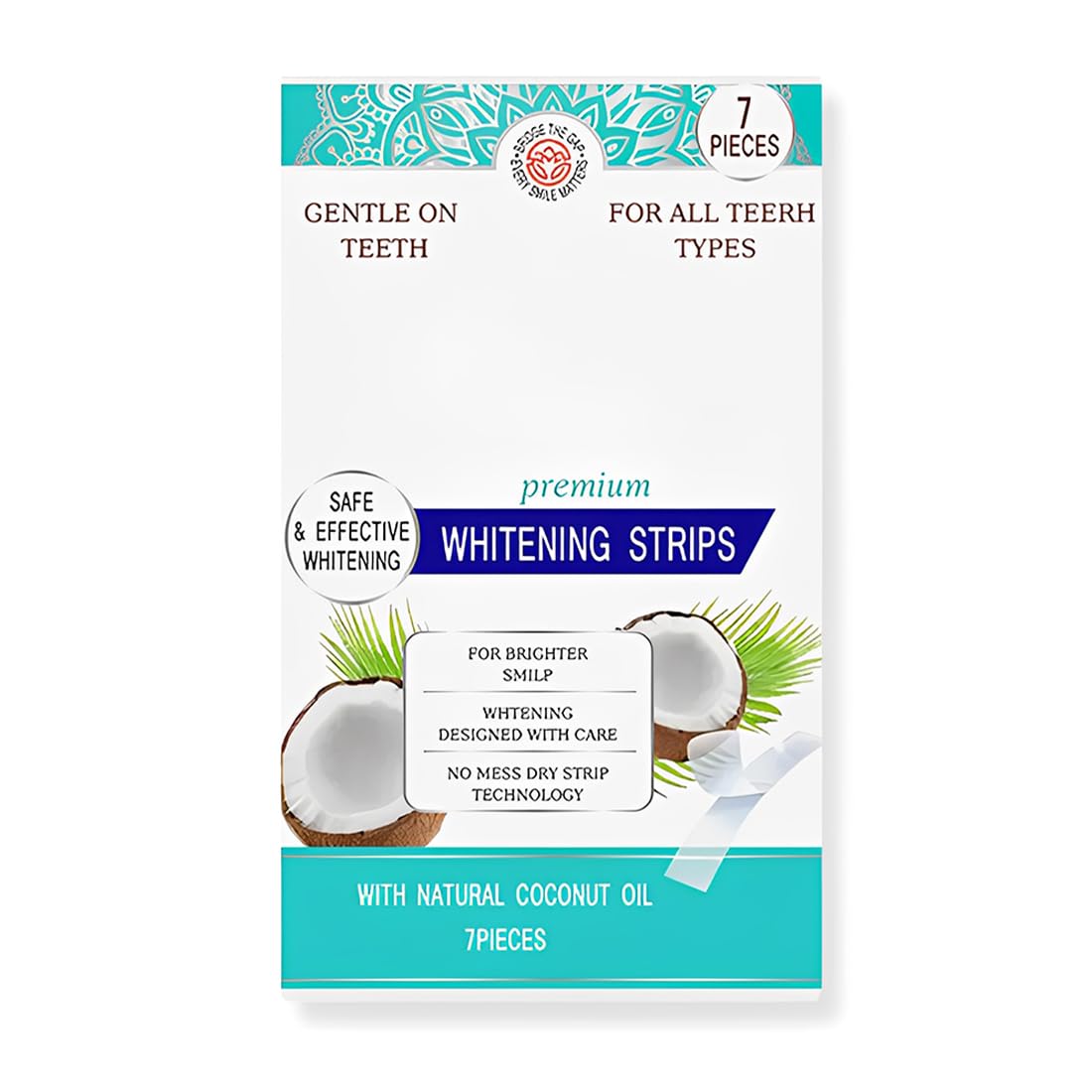7 Pezzi Cocco Strisce Sbiancanti Denti, Senza Teeth Sbiancamento Dei Denti, Whitening Strips Per Sbiancamento Delicato, Facile Uso A Casa O In Viaggio