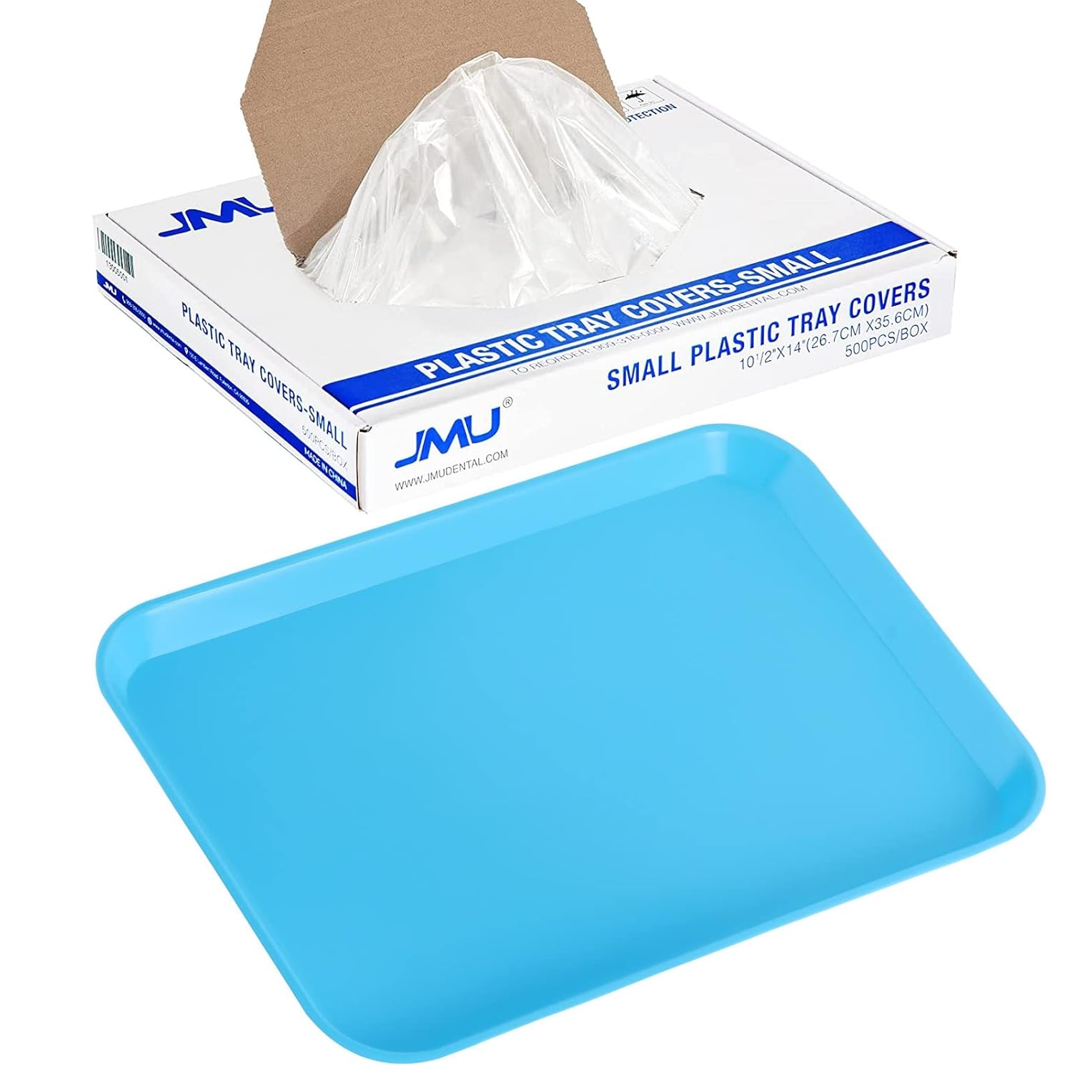 JMU 500Pcs Dental Tray Covers Disposable Clear Plastic