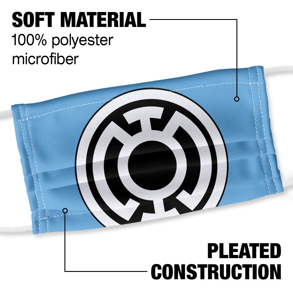Green Lantern Blue Lantern Logo 1-Ply Reusable Face Mask Covering with Adjustable Nose Wire, Unisex