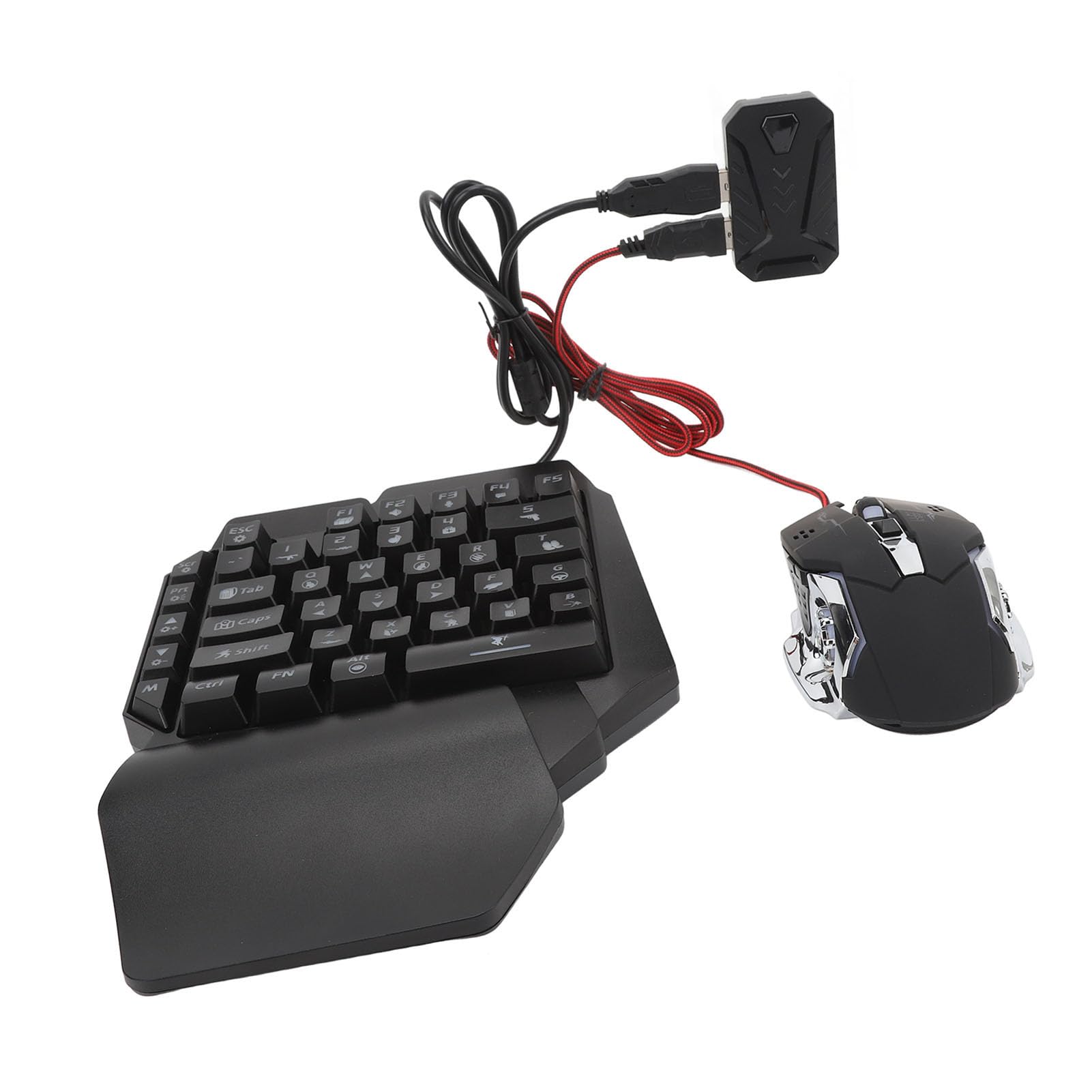 Generic Klawiatura Konwertera Myszy Zestaw Podświetlenia dla Kontrolera Gier Telefonu Komórkowego, Adapter RGB do Gier Wideo, Telefon Komórkowy, Kombinacje Myszy Klawiatury