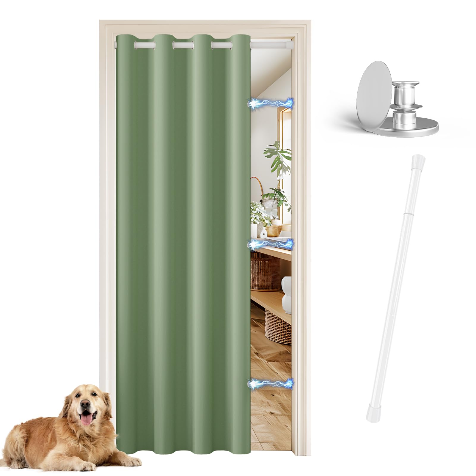 JCyh Door Cover with Spring Tension Rod