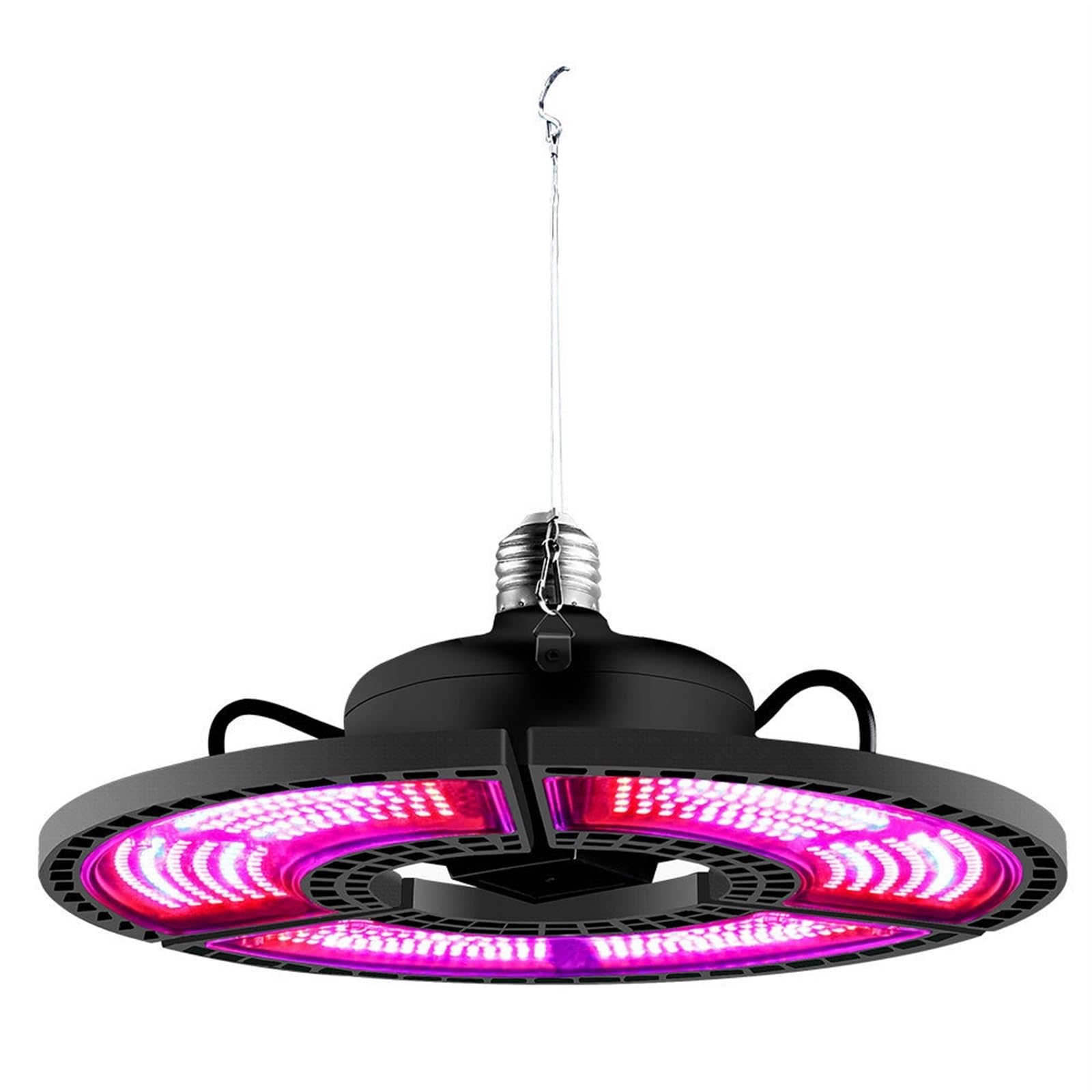 Lámpara de Cultivo, Lámpara de Techo for Cultivo de Plantas de Interior, 288 LED, Espectro Completo, luz for Plantas, halo, Cabezal Triple Plegable