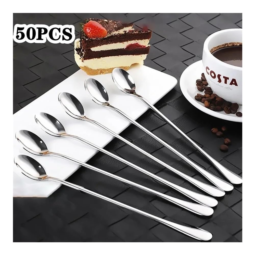 Cuillère Lot de 20 cuillères à café à Long Manche en Acier Inoxydable for thé glacé et Dessert Cuillère de Table(50PCS)