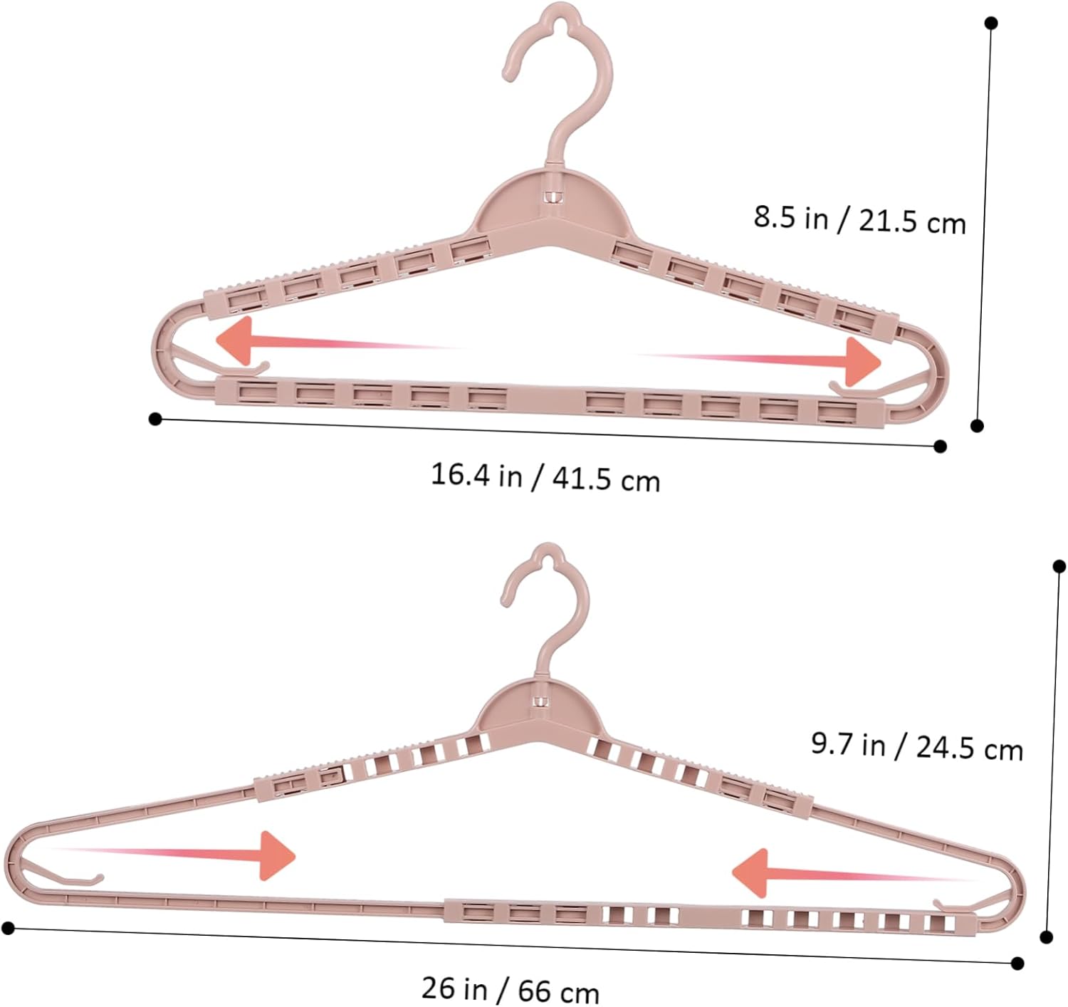 8pcs Retractable Wide Hangers for Clothes and Quilts Multi-Functional Drying for Coats Bed and Towels Elegant Design for Home Use