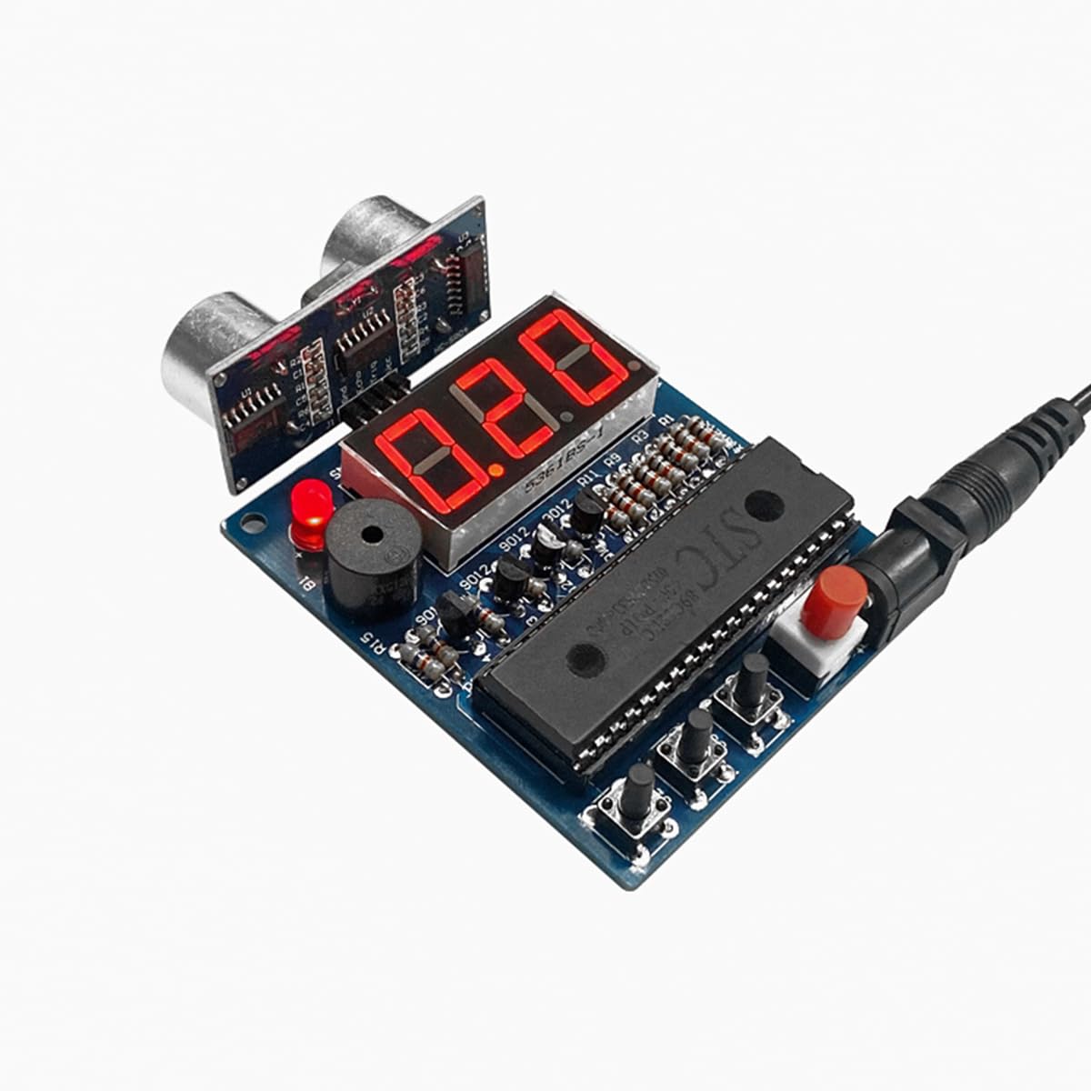 Kit de telémetro ultrasónico con microcontrolador 51 para Aprender a soldar con módulo de Sensor ultrasónico HC-SR04