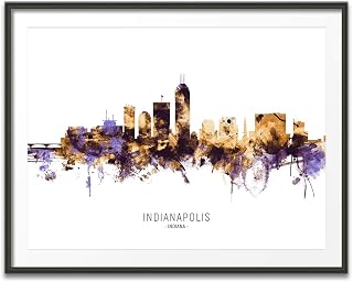 Indianapolis Indiana Skyline art print poster, unframed -11785