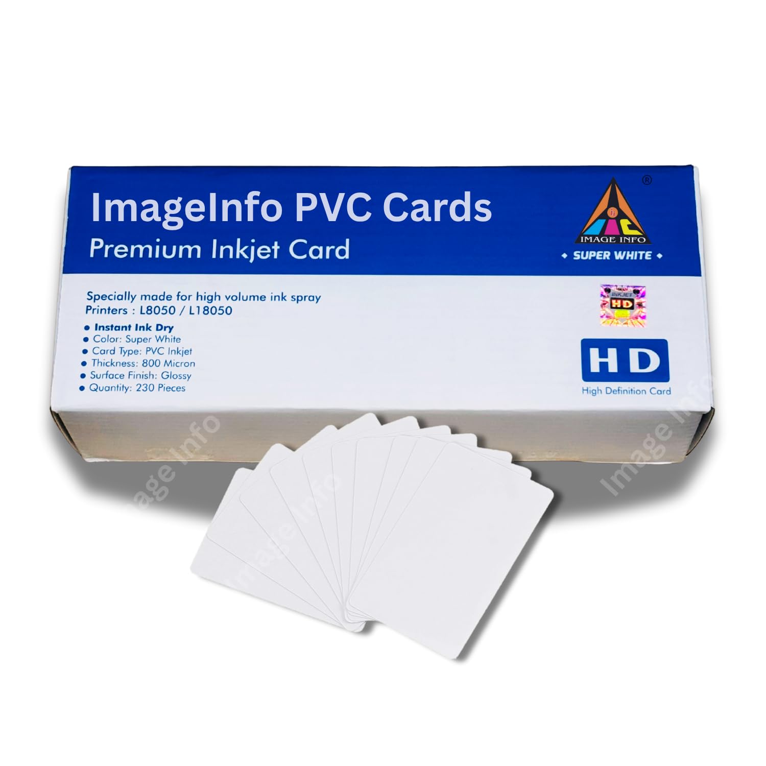 ImageInfo PVC ID Card Super White for Epson Direct ID Card EcoTank L8050 | L18050 | New L8100 Printers - 230 Cards with Premium Inkjet Coated PVC Media.-image-6