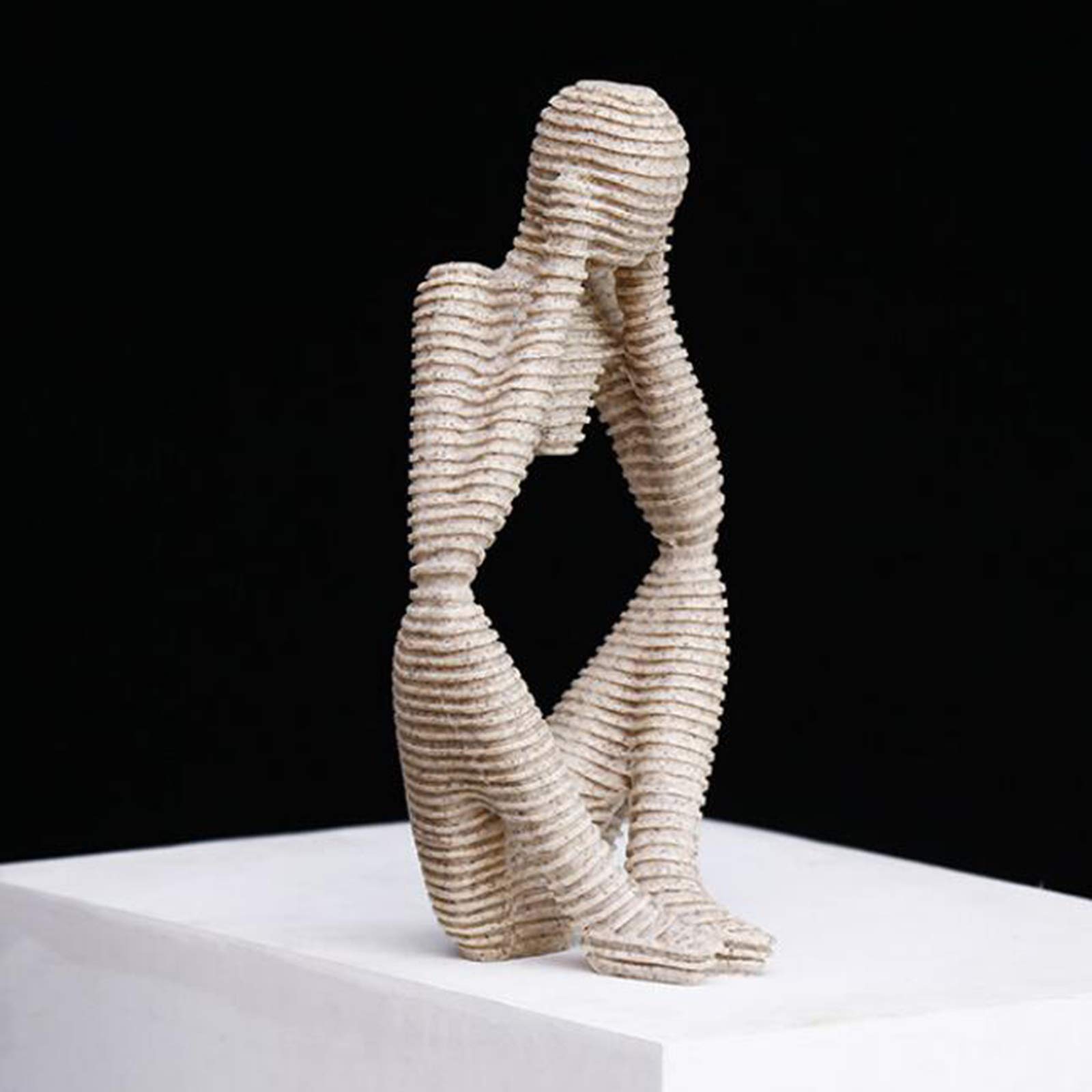 Skulptur Schweigen Ist Gold, 3 Set Denker Statue Abstrakte Skulptur Ornamente Harz Figur Dekoration Kunst Abbildung Für Home Office Desktop-Dekoration,3 Sets of coils