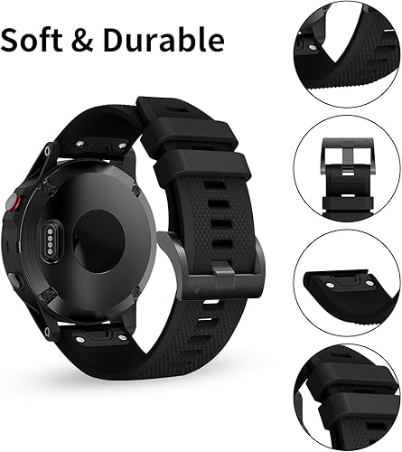 Miniatura 4 de BaayCerrie Compatible con correas de reloj Fenix 6, Garmin Watch Band 0.866 in silicona suave repuesto para Fenix 5Fenix 5 PlusFenix 6Fenix 6