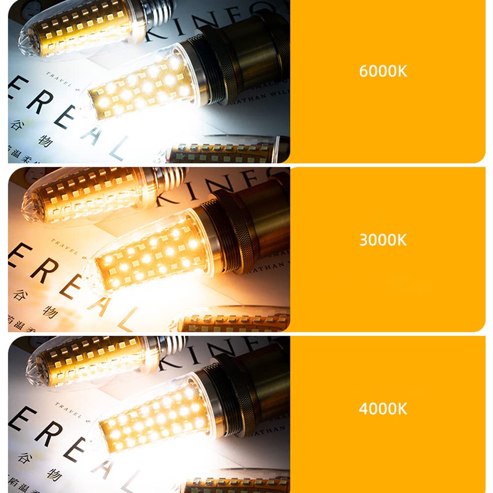 Lot de 10 Ampoules, Ampoule de maïs Pointue LED 18 W 1200 LM Non stroboscopique, Blanc Chaud, Blanc Froid, Gradation trichromatique E14/E27, Domestique/Commercial.