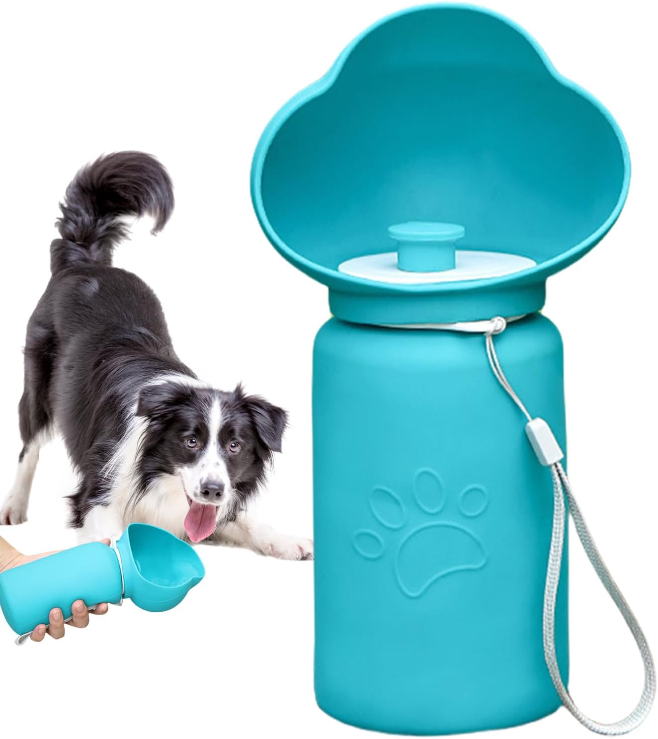 Portable Dog Water Bottle, Leak-Proof Dispenser 23.5x11x8cm, Foldable Dog Waterer, High-Temperature Resistant, Blue, Ideal for Hiking, Camping, Travel, Park, and Road Trips - Image 8