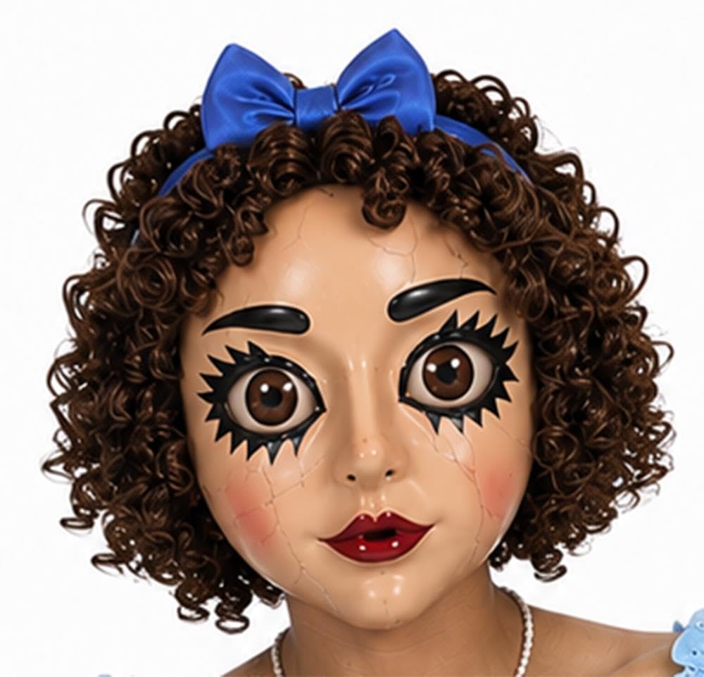 The Dragons Den Adults Porcelain Doll Mask Hallowen Horror Fancy Dress Costume Accessory