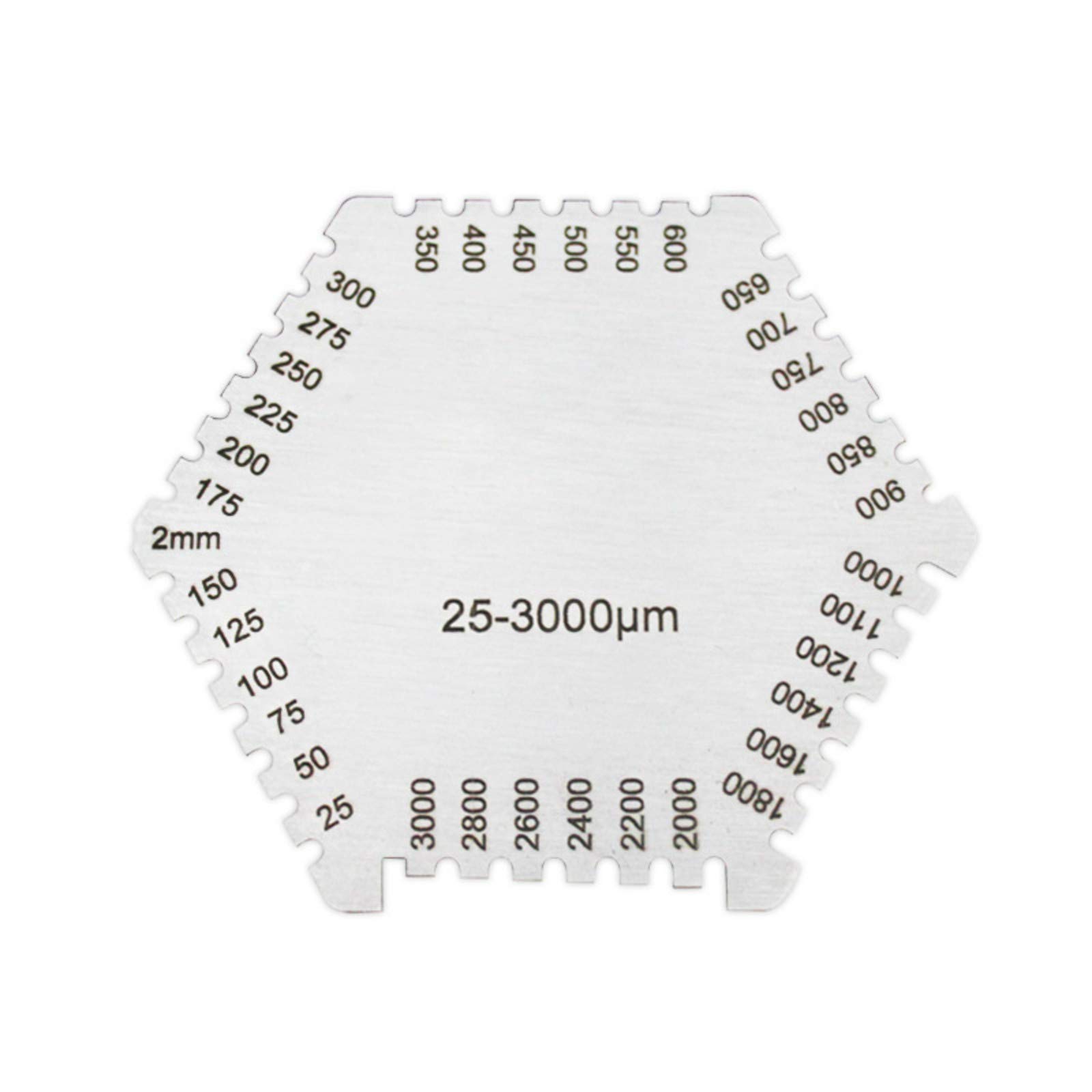 Telituny Nassfilmkamm Edelstahl - Präzisions-Messgerät Für Farbdicke 25-3000 µm