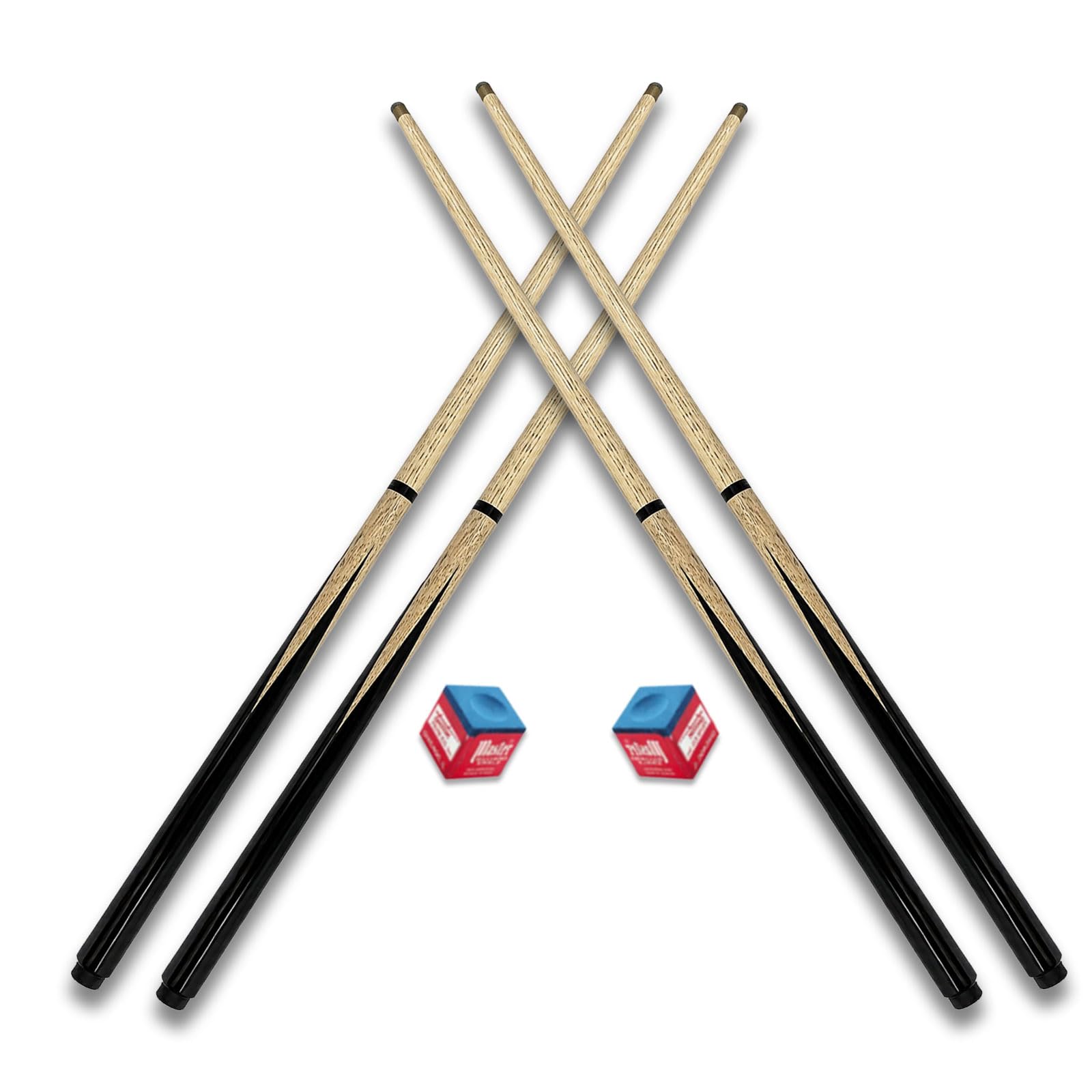Lot de 4 queues de billard d'entraînement pour enfants de 81,3 cm pour table de billard, joint fileté en acier anti-oscillation, pointe en laiton renforcée, haute dureté, bois de frêne, contrôle de