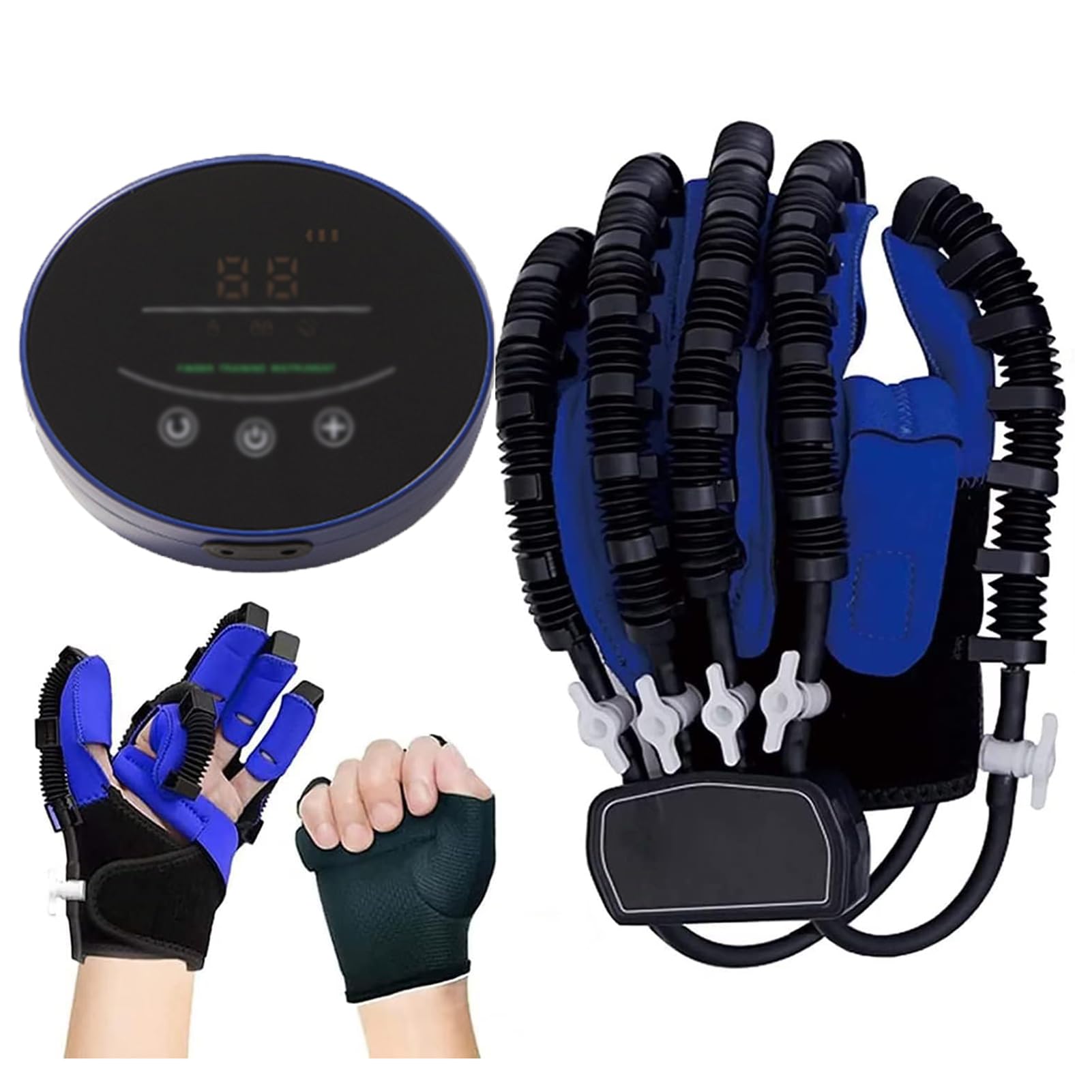 Rękawice robotów rehabilitacyjnych,Trener dłoni i palców, Rękawice do odzyskiwania palców hemiplegii po udarze mózgu, Ortopedyczna szyna ręczna (Left Hand XL)