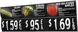 Produce Track Signs With Tape Matte BlackPlastic 6 Channel Unframed - 48